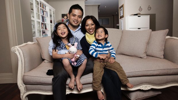 Eugene Wong and Van Le and their children Alexandra and James.
