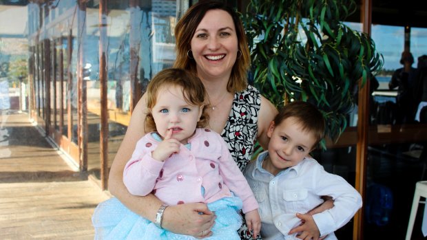 Paula Parry with Georgia, two, and Alex, 5.