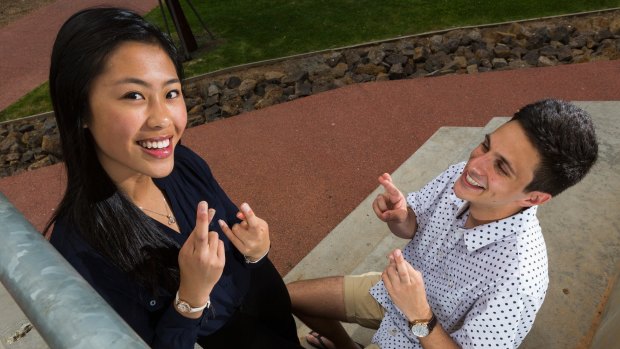 Bianca Lee and Matthew Lagamba have their fingers crossed for a great ATAR score.