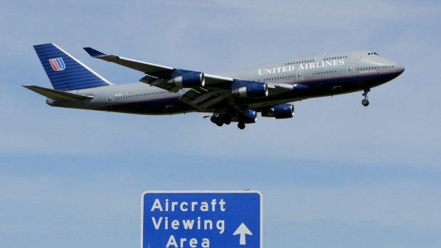 A United Airlines jumbo takes off from Melbourne Airport in 2005. 