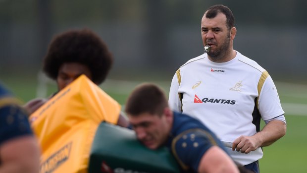 New boss ... Wallaby coach Michael Cheika during a training session in London.
