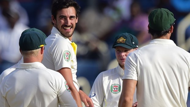 Standing tall: Mitchell Starc has carried his one-day form into the Test arena.
