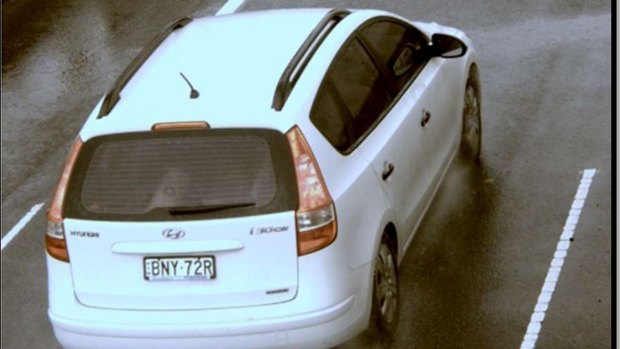 A white Hyundai was captured on CCTV fleeing Brendan Vollmost's home. 
