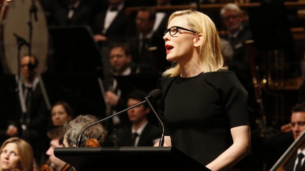Cate Blanchett at the Gough Whitlam memorial service in November.