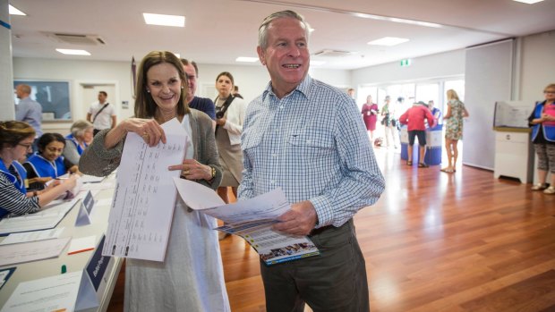 Colin Barnett and his wife Lyn cast their votes on March 11.