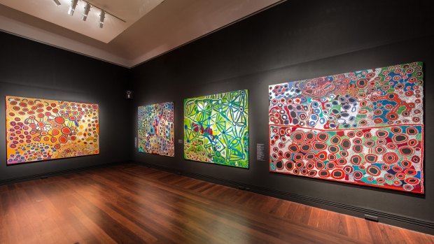 Adventurous use of colour: collaborative canvases of the Spinifex group from Western Australia.