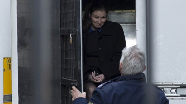 Harriet Wran arrives at the NSW Supreme Court on Thursday for her sentencing hearing.