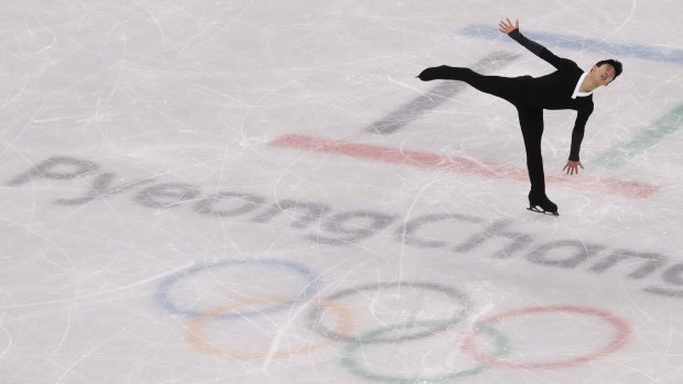 American Nathan Chen during the men's free figure skating final.