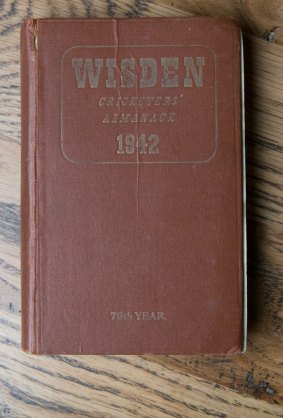 The 1942 Wisden Cricketers' Almanack, part of Ian Moir's cricket collection which will be auctioned in Sydney this week.