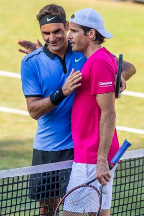 Roger Federer and close friend Tommy Haas.