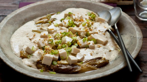 Serve this creamy miso eggplant with steamed greens and rice. 