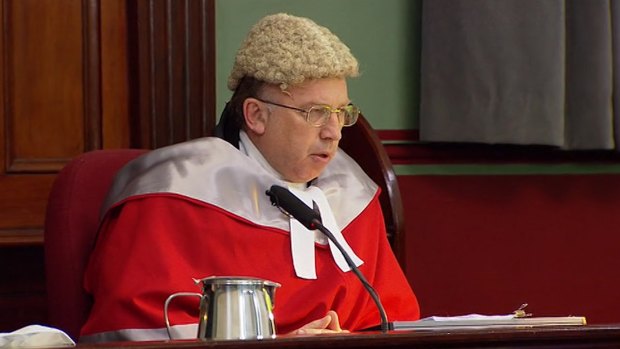 Justice Robert Beech-Jones delivers his decision in the Eddie Obeid sentencing. 