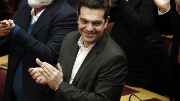 "The future has already begun": Syriza leader Alexis Tsipras.