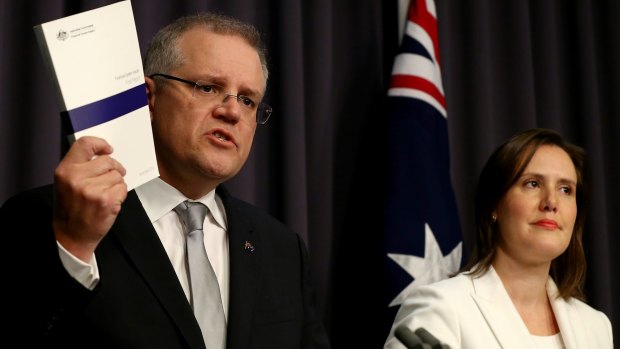 Mr Morrison and assistant treasurer Kelly O'Dwyer announce expanded powers to ASIC to regulate the financial sector on Wednesday.