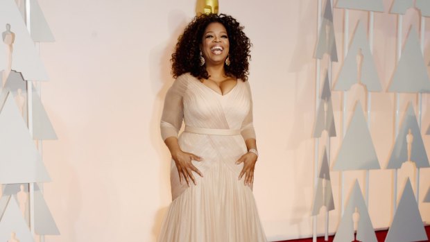 Media mogul Oprah Winfrey at the 2015 Oscars.