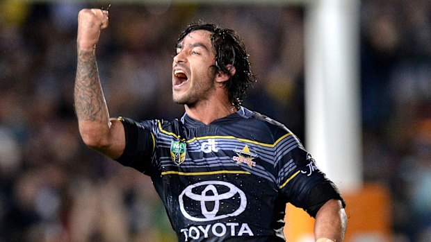 Maestro: Johnathan Thurston celebrates victory.