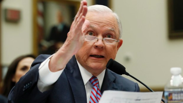 Attorney-General Jeff Sessions testifies during a House Judiciary Committee hearing on Capitol Hill.