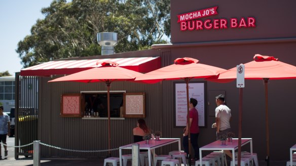 Mocha Jo's cafe and burger window.