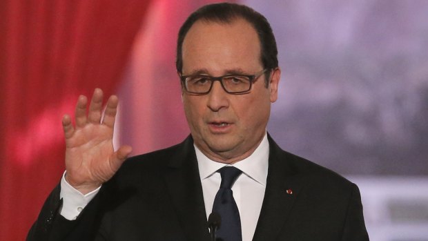 French President Francois Hollande: "For several days Angela Merkel and I have worked on a text ... a text that can be acceptable to all." 