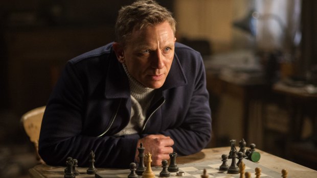 You're singing about ... feelings? Daniel Craig in a still from <i>Spectre</i>.