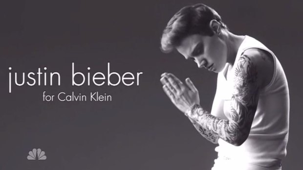 Justin Bieber Calvin Klein Ads - Lara Stone Underwear