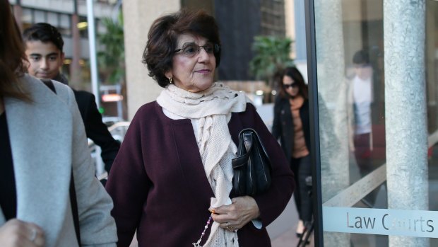 Eddie Obeid's wife Judith arrives at the Supreme Court in Sydney on Monday for her husband's appeal.