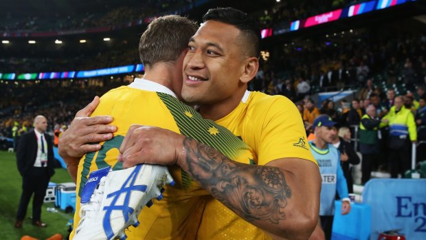 In doubt: Wallabies star Israel Folau may miss the clash with Wales due to an ankle injury.