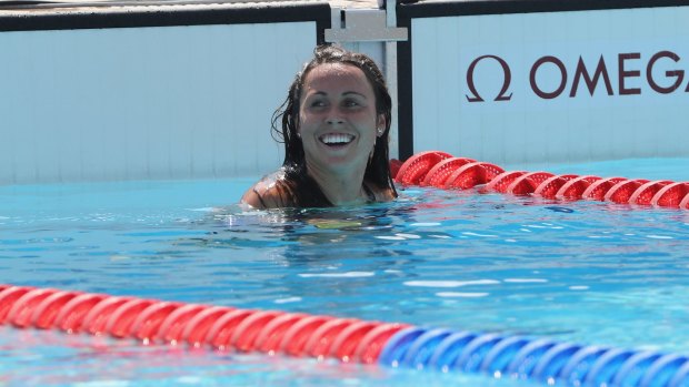 Gold medal: Chloe Esposito pictured after her swim.