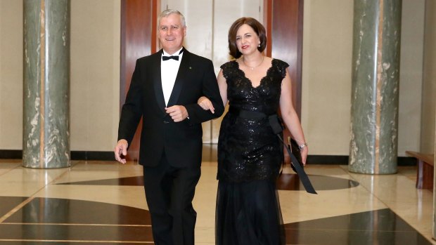 Minister for Small Business Michael McCormack and his wife attend an event in Canberra.