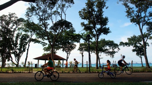 East Coast Park Singapore cycling.
