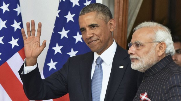 Obama and Modi hold talks in India.