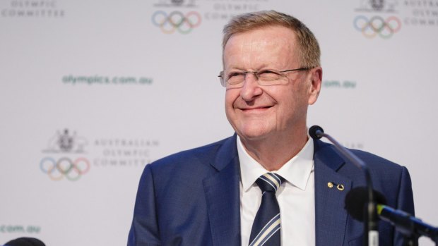 John Coates fronts the media after his re-election to the top of the AOC board.