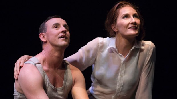 Andrew Guy and Georgia Symes: the cast at times function as a chorus, a cacophony of voices in McGregor's head.
