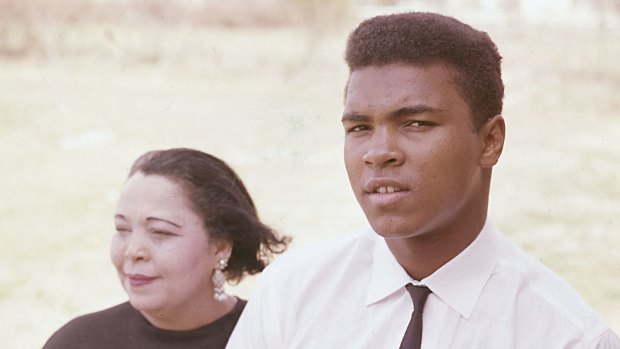 Boxer Cassius Clay (Muhammad Ali) with his mother, Odessa Grady Clay. 