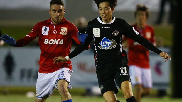 Exciting prospect: Danny Seung-Joo Choi in action against Sydney United 58 FC in  the round of 32.