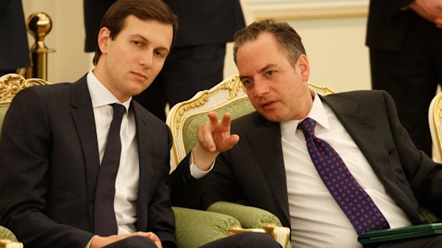 White House adviser Jared Kushner and White House chief of staff Reince Priebus in Riyadh.