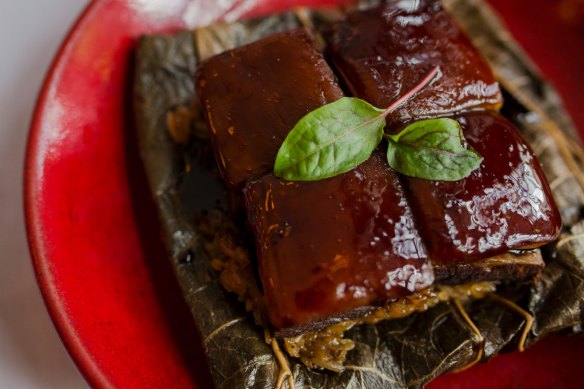 Go-to dish: Pork belly in lotus leaf.