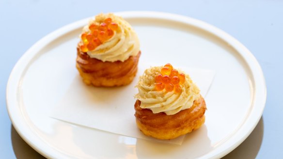 Crisp choux pastry puff filled with oyster cream at Shell House Dining Room and Terrace.
