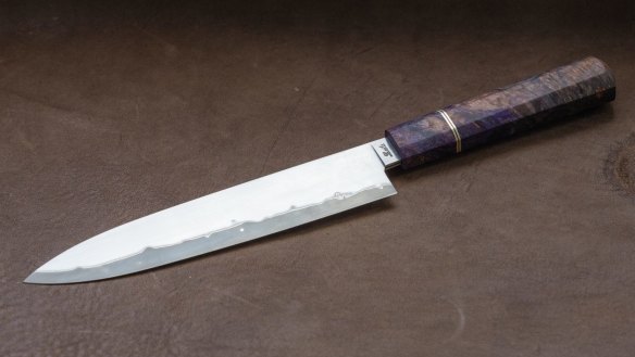 A kitchen knife made by 14-year-old Leila Haddad at Tharwa Valley Forge.