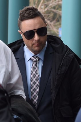 Guilty: Alex Gollan arrives at court ahead of his sentencing on Tuesday.