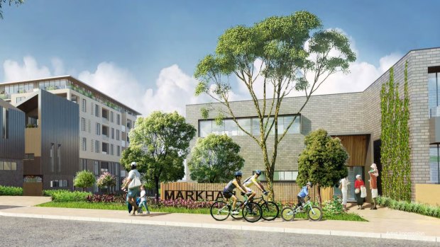 An artist's impression of the Markham public housing estate redevelopment in Ashburton - which is now in doubt. 