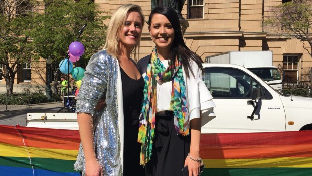 Engaged Brisbane couple Kristen Watt and Kate Wildermuth are just one of many couples waiting for the law to change.