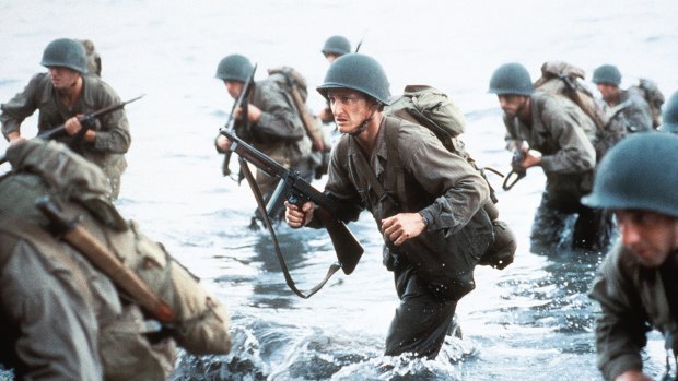 Sean Penn is one of the many stars in Terrence Malick's The Thin Red Line.