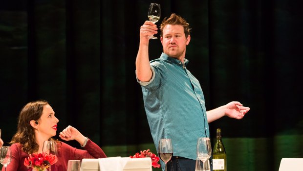 Alison Bell and Eddie Perfect in Perfect's play The Beast.