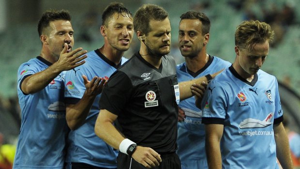 Under siege: A-League referee Chris Beath has upset Sydney FC with his officiating.