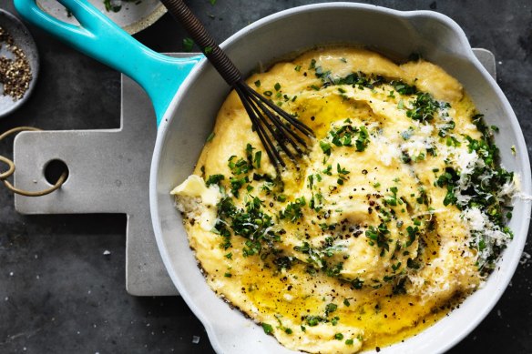 Ultimate comfort food: Adam Liaw's winter herb polenta.