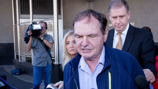 Ex-Ipswich mayor Paul Pisasale leaves the Brisbane Magistrates Court.