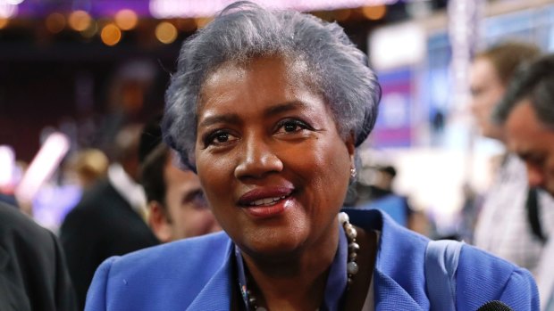 Donna Brazile, interim chair of the Democratic National Committee, appears on the floor of the Democratic National Convention in Philadelphia in 2016.