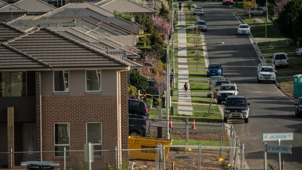 Homes being built in Elderslie, one of the new suburbs surrounding Camden.