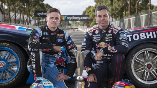 Championship contenders Mark Winterbottom and Craig Lowndes.